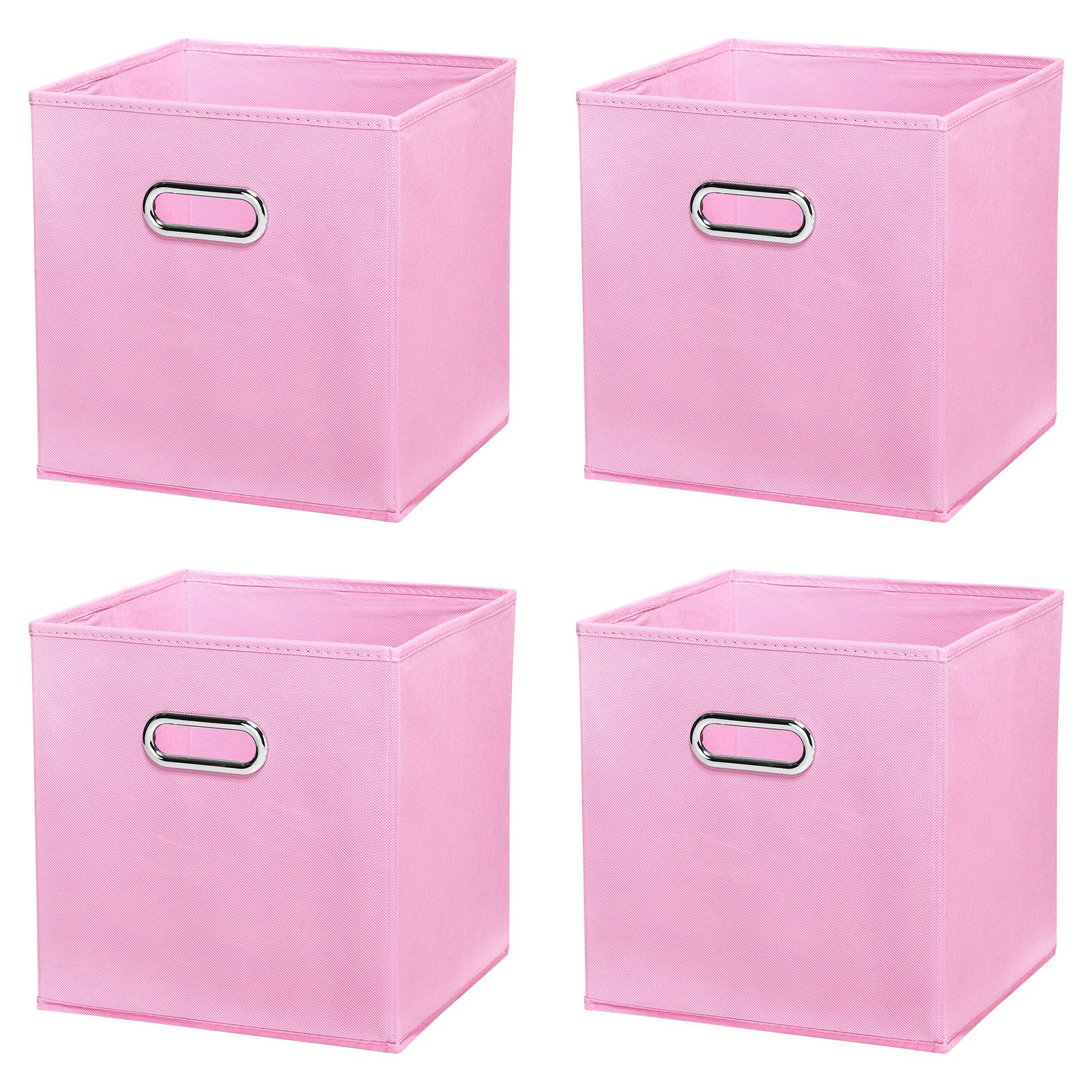 4Pcs 13-Inch Foldable Storage Cube Bins Organizer in Pink