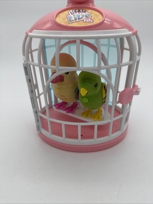 Little Live Pets Love Yellow Duck & Green Parrot w/ Cage Working