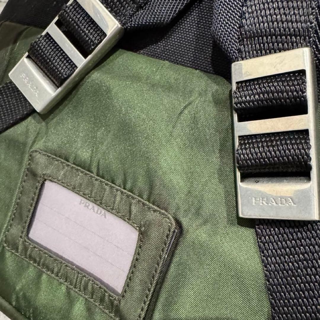PRADA Khaki Nylon Backpack with Waist Pouch Unisex Rare Vintage thumbnail 10