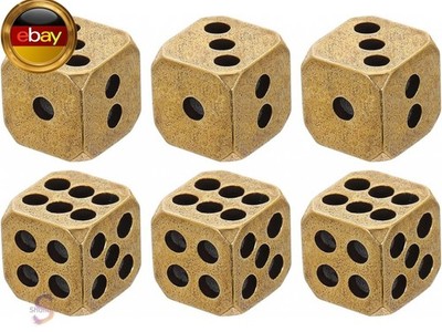 BESPORTBLE 6stücke Messing Handwerk Solide Würfel Requisiten Delicate Spiel S