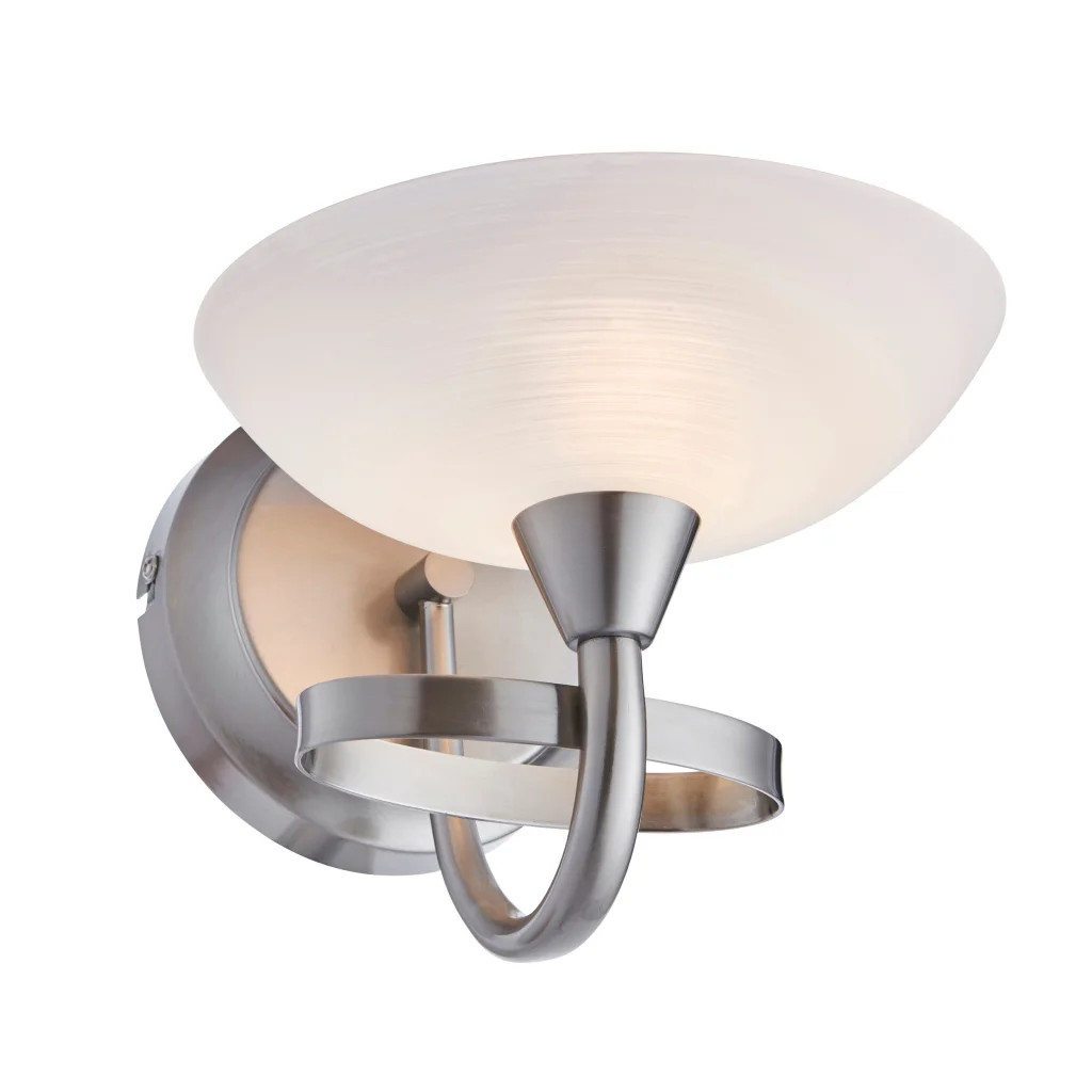 Wall Light Silver Cagney Satin Chrome Endon Cagney-1WBSC