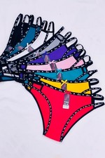 Lot of 6 Women Cotton Love Bikini String Underwear Cheeky High Cut Panties 30152