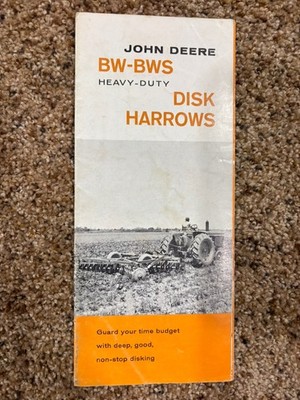 VINTAGE JOHN DEERE BW-BWS HEAVY DUTY DISK HARROWS MANUAL