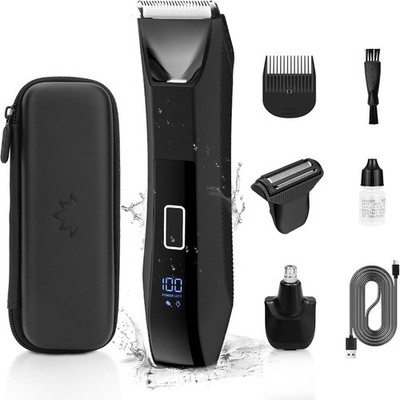 Herren Akku Trimmer / Rasierer Körper & Gesicht!PX7 Wasserdicht Kompakt Reiseetui