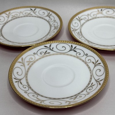 Teavana Ruby Red Gold Filigree Saucers Set of 3 Exclusive Collection 6 