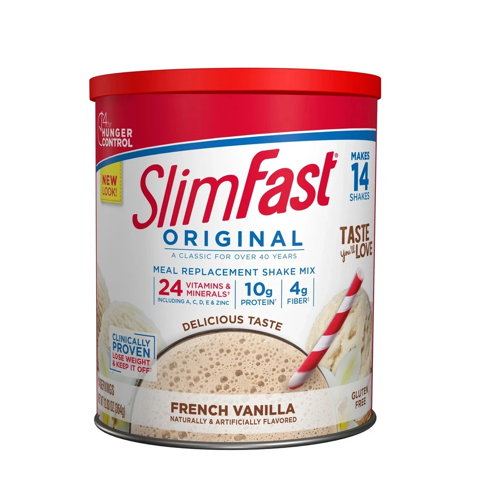 (Paquete de 3) SlimFast Original Repuesto Comida Batido Polvo, Vainilla Francesa Foto 3 de 3