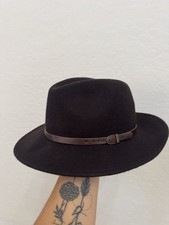 Vintage Style Italian Wool Fedora Hat – Brown Wide Brim | Size 58