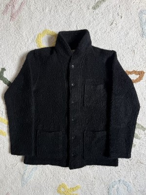 FWK Engineered Garments NY Black Wool Knit Cardigan Jacket Paisley Lining Size 1
