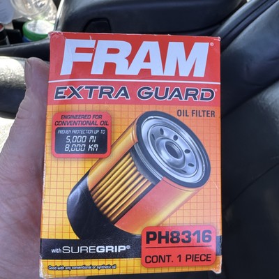 FRAM Extra Guard SureGrip Oil Filter / PH8316 / Conventional & Synthetic Oil NEW