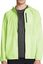 Under Armour Launch Lightweight Mens Running Jacket Green Hooded Run Breathable