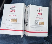  2 Elta MD UV Clear Broad-spectrum Tinted Face Sunscreen SPF46 0.5oz EXP 07/2027