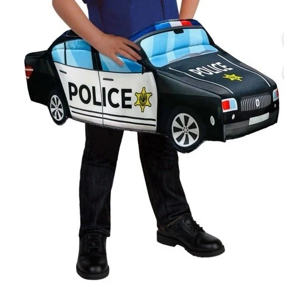 Nuevo Adorable Niño Pequeño Coche Policía Hombre Step-In Superposición Disfraz y Sombrero 3T-4T Foto 2 de 4