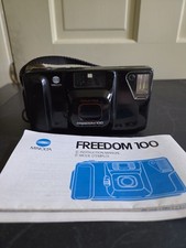 Minolta Freedom 100 35mm Point  Shoot Film Camera w/Instructions. Works 