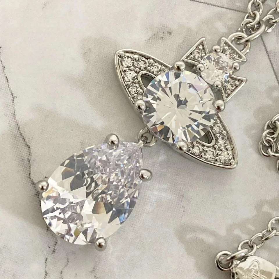 Vivienne Westwood серебро Ismene падение подвеска прозрачный кристалл шар ожерелье N1477 - Изображение 2 из 4