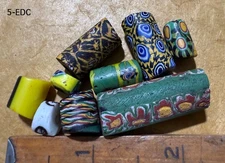 Rare Venetian Millefiore Beads - GENUINE Glass 1880's early 1900's - US Seller