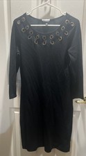 Allison Brittney Womens Size M Black Long Sleeve Sweater Dress