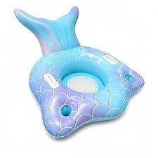 Inflatable Pool Float Mermaid Tail Pool Floating 36" for Kids Blue-to-Purple