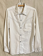 60s Mod Western Shirt Dagger-Collar Pearl Buttons Alt Country Hippie Cowboy Vtg