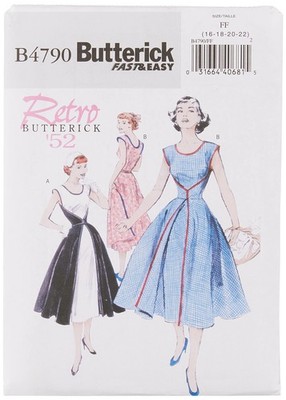 PATTERNS B4790 Misses' Wrap Dress, Size FF (16-18-20-22),Blue