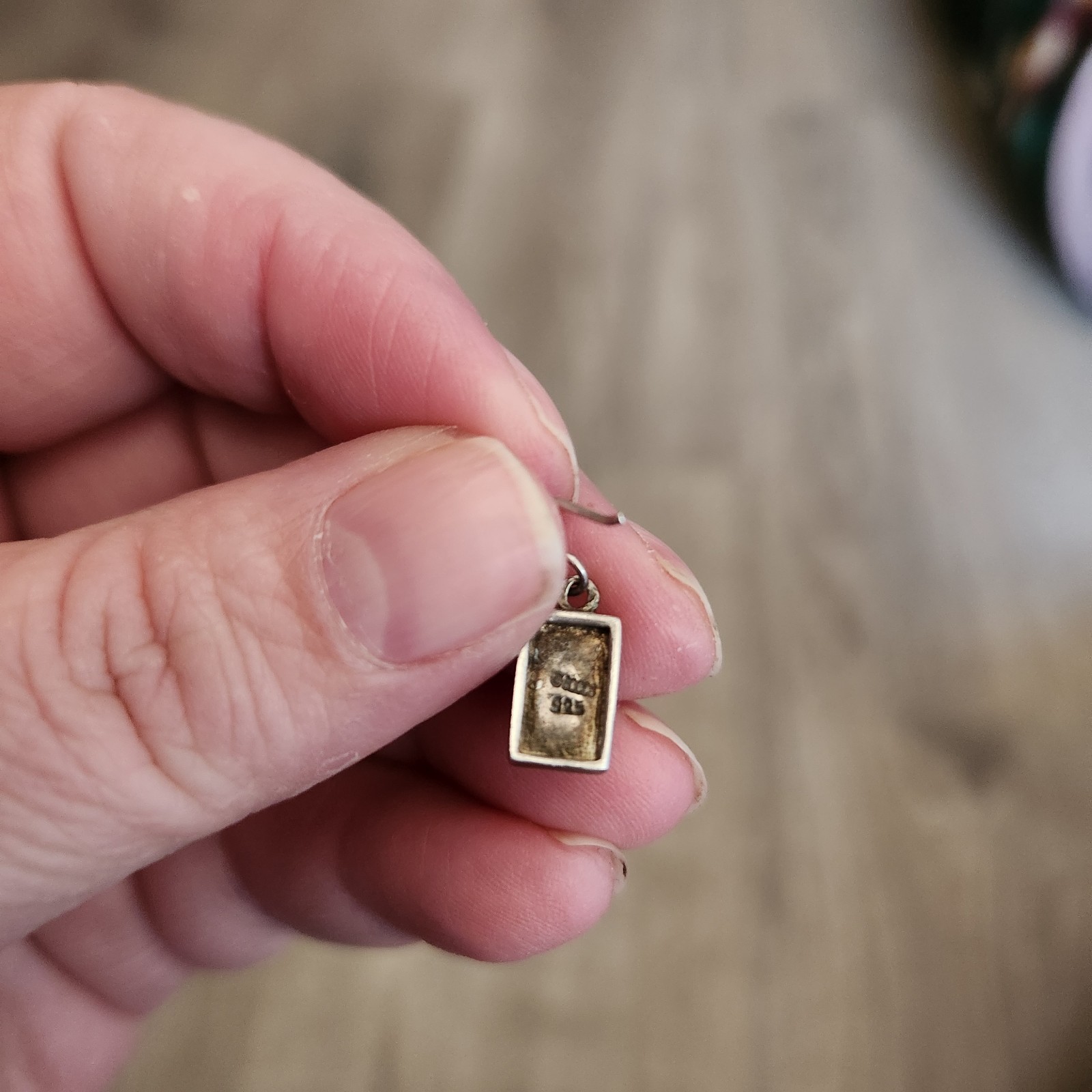 Vintage Blue Lapis Rectangular Dangle Earrings 92… - image 3