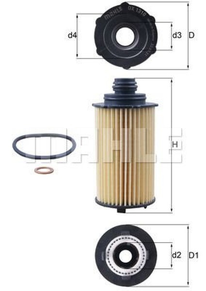 Mahle ÖLfilter Oelfilter Oil Filter OX 1310D-image