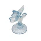Vtg Fenton Light Blue Glass Butterfly Figurine Pedestal Paperweight 5"