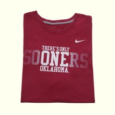 NIKE NCAA OU SOONERS VTG Y2K OKLAHOMA FOOTBALL RED GRAPHIC T SHIRT 2010 SZ 2XL