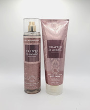 Bath Body Works Wrapped In Vanilla Fine Fragrance Body Mist Cream Set of 2
