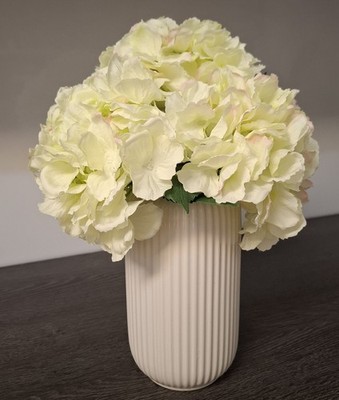 Hortensie Kunstblumen Seidenblumen, Weiß- Rosa, 30 cm, Shabby Chic Landhaus