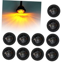 10x 3/4" Round LED Clearence Light Front Rear Side Marker Smoked Amber
