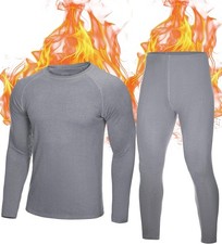 Men Thermal Underwear Set Long Johns Fleece Lined Compression Base Layer Winter