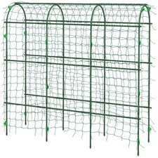 Metal Garden Arch Trellis for Climbing Plants Outdoor A-Frame with Climbing Net