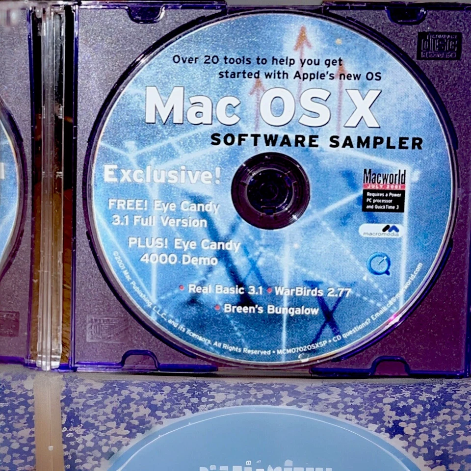 Mac OS X Software Games Sampler 2001 CD-ROM Eye Candy Basic Warbirds Free Ship - Image 2 of 2