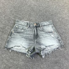 Garage Denim Shorts Juniors 1 Gray Festival Denim Cutoff Distressed Raw Hem