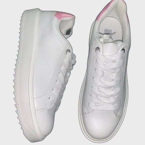 Steve Madden Charlie Platform Sneaker White Pink Womens Size