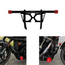 Black Red Aluminum Engine Guard Fits Harley 2018-25 Softail Street Bob, FXBBS