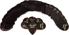 Fender 358 Teardrop Shape Tortoise Shell Guitar Picks Medium 72-Pack 1/2 Gross