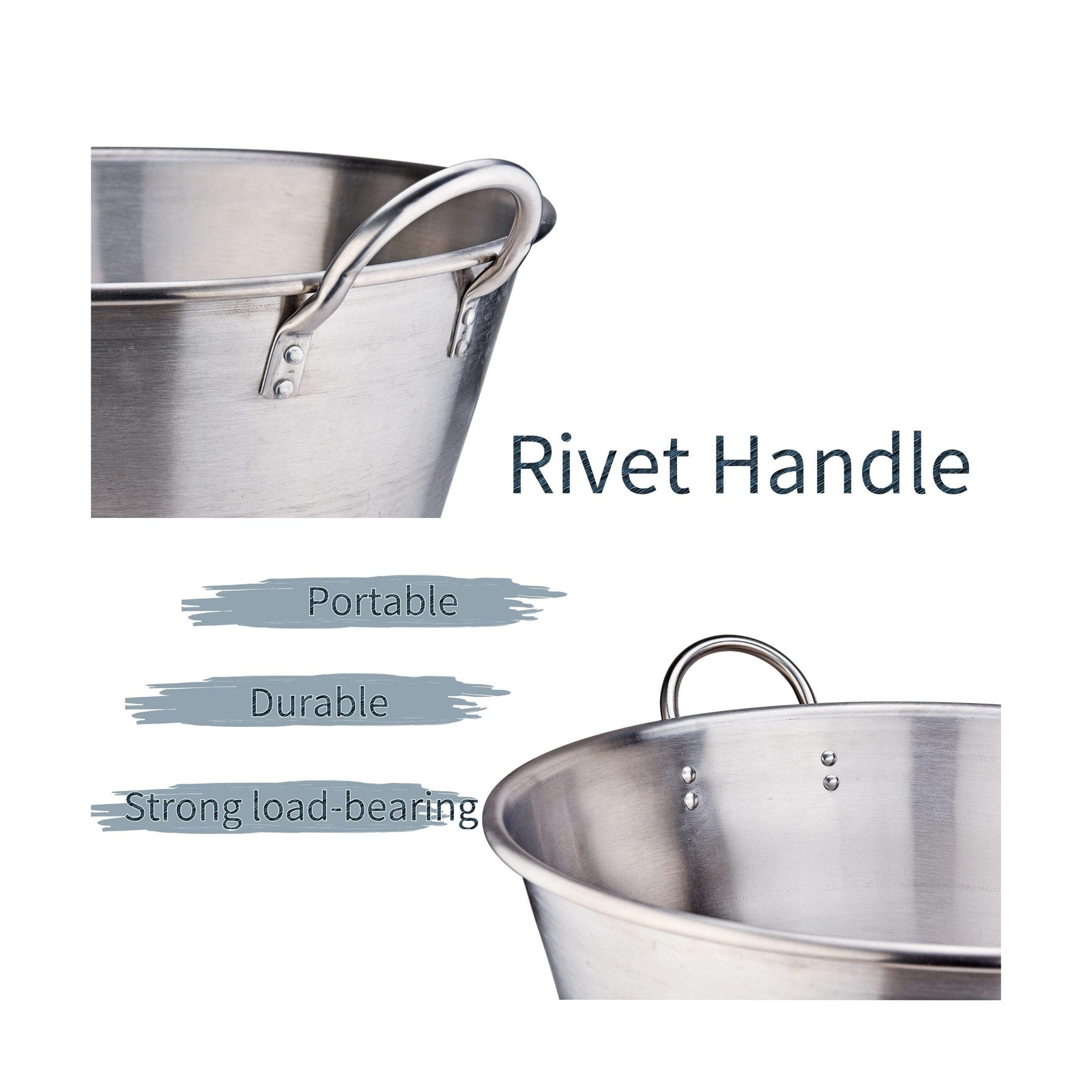 ARC, CSD422S NSF Approval Heavy Duty Stainless Steel Large Cazo, Sandwich Bot...