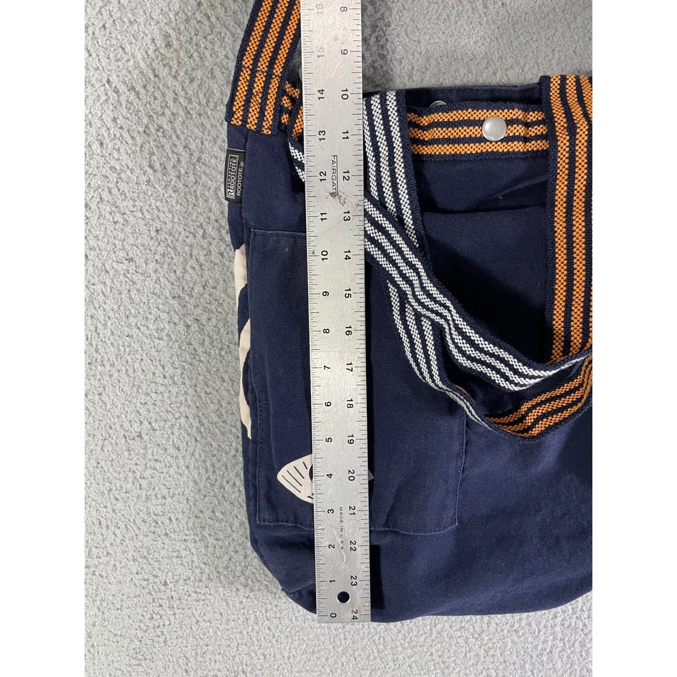 ROOTOTE Divertido Bolso de Hombro Salida Japonés Conejo Conejo Azul Marino Bolso de Lona Foto 2 de 4