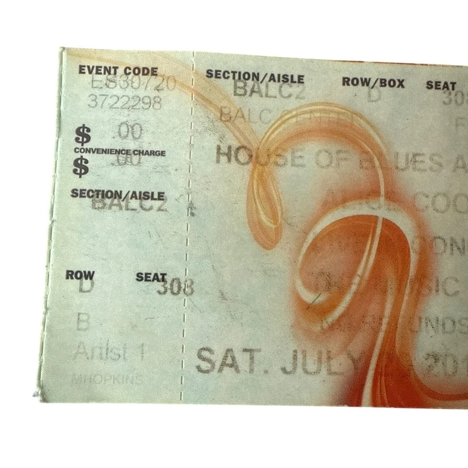 Alice Cooper 2013 Concert Ticket House Of Blues AC Balcony Seat 308 COMP Casino - Image 4 of 4