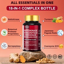 Nattokinase 4000 FU Enzyme, Heart/Brain Health, Blood Circulation Cardiovascular