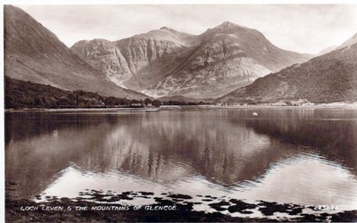 RPPC Postkarte Loch Leven Glencoe Schottland unbesendet Valentinstag Echtfoto RP
