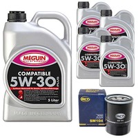 MotoröL Set SAE 5W-30 Plus Meguin 9 Liter + ÖLfilter FüR Mitsubishi L200 Triton