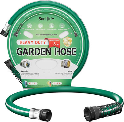 Short Garden Hose 3 Ft 6Ft 8 Ft 10 Ft   Hybird Leader Water Hose - Small Garden