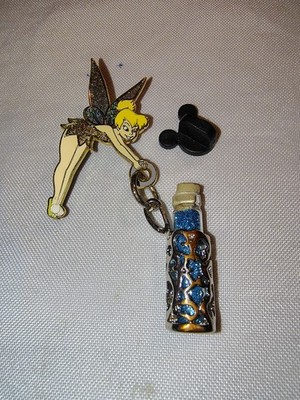 2008 Disney Dangle Pin Tinker Bell Vial  Magic Fairy Pixie Dust Glitter Variant