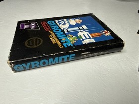 Gyromite (NES) &ndash; Five-Screw Hang Tab Glossy Sticker &ndash; CIB &ndash; Nintendo - With box