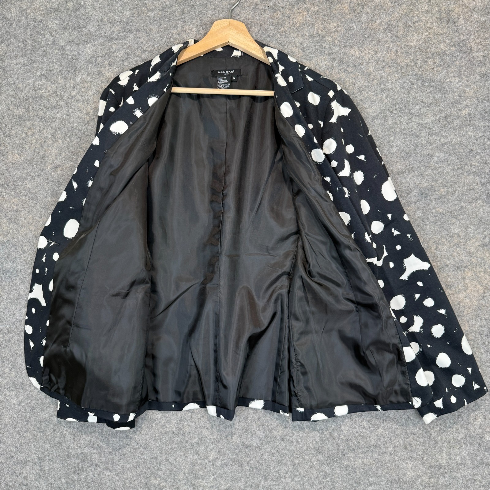 Sandro One Button Abstract Blazer Jacket Womens 1… - image 10