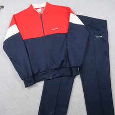 Vintage 80s Adidas Tracksuit Mens XL Jacket And Pants Set