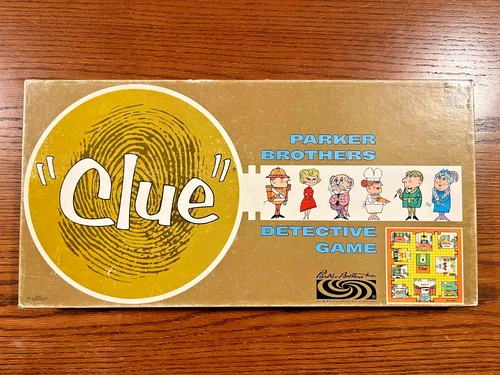 Vintage 1963 CLUE Classic Detective Board Game ~ Parker Brothers ~ 100% Complete
