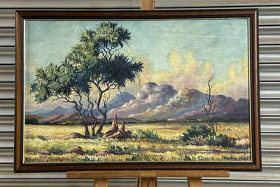 Landschaft Ölgemälde Studie der Region Namibia Afrika von Edward W Craill